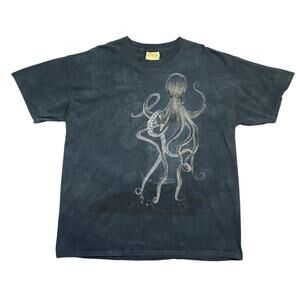 Vintage 90s The Mountain Octopus T-Shirt Men’s 2XL Aquatic Nature Tie Dye Tee